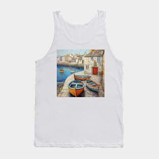 Rowing Boats at Mousehole Harbour, Cornwall Tank Top